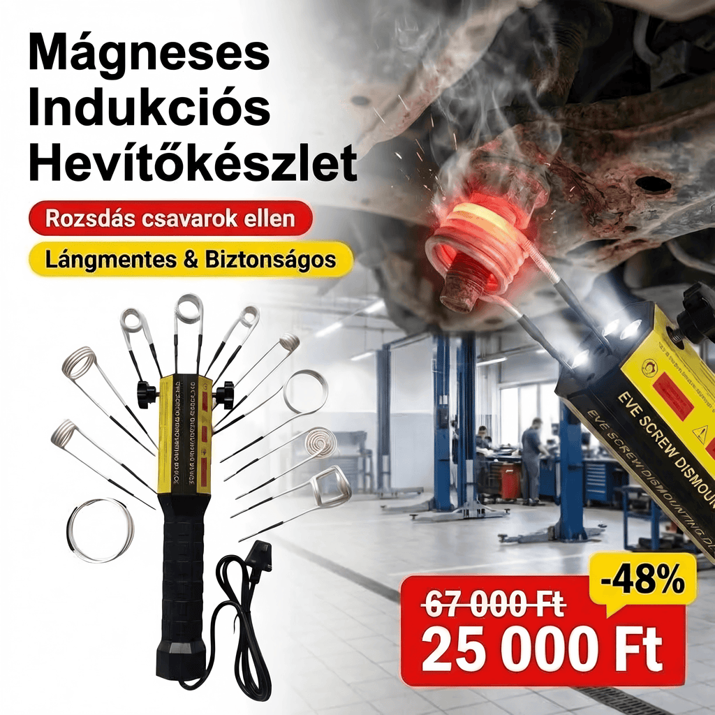 Mágneses indukciós fűtőkészlet, indukciós fűtőszerszám csavarok kilazításához 1000 W és 110 V, hordozható lángmentes csavarmelegítő járművekhez, rozsdás csavarok eltávolításához